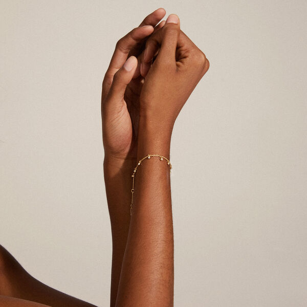 MAJA Crystal Multi Drops Bracelet, gold plated, Pilgrim