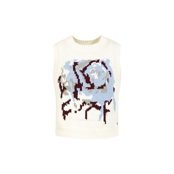 Knit vest with rose, pearl, Coster Copenhagen