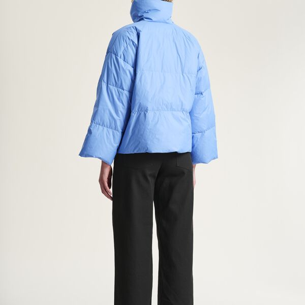 Feather down jacket with lapel, lake blue, BITTE KAI RAND