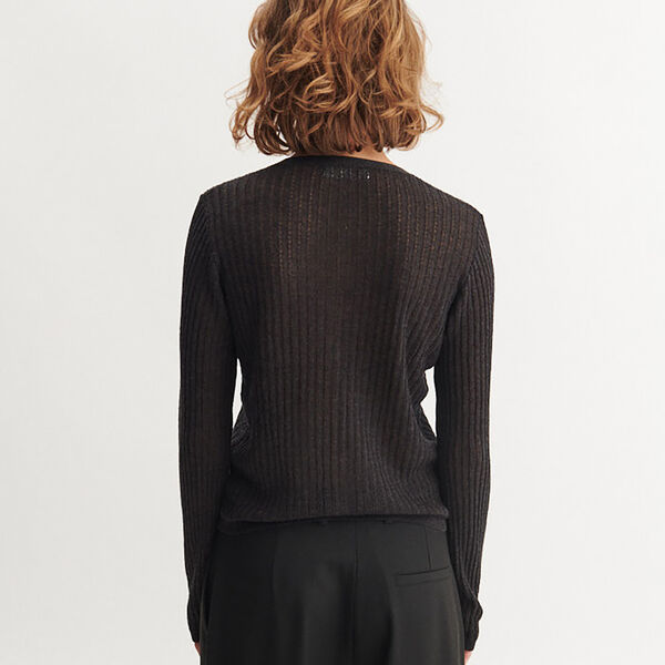 Adi Cardigan, dark grey mel., Basic Apparel