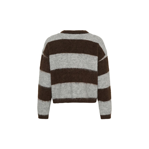 TayzieSZ Pullover, chocolate grey melange stripe, Saint Tropez
