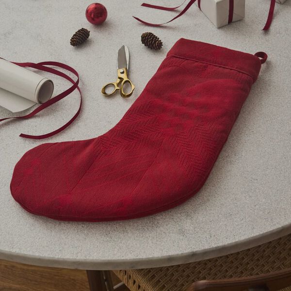 CHRISTMAS Stocking, deep red, Georg Jensen Damask