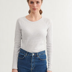 Arense LS Tee, light grey mel., Basic Apparel