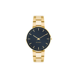 City Hall Wrist Watch, oxford blue/gold/gold, Arne Jacobsen Watches