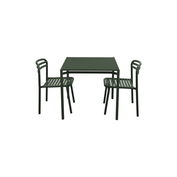 Bliss Dining Table incl. 2 Bliss Chairs, dark green, Cane-line