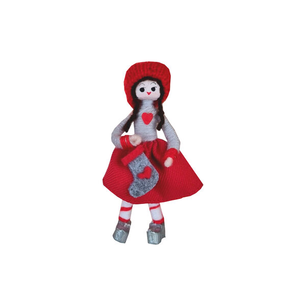 Clogs elf girl with Christmas stocking, Anne Beate Design