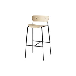 Pavilion AV9 Bar Stool, oak/black, &Tradition