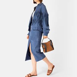 Deborah Suede Hobo Bag S, oat beige, Aigner