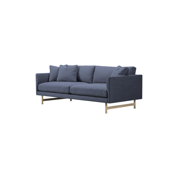 5552 Calmo 95 2-seater Sofa, dark blue/lacquered oak, Fredericia Furniture