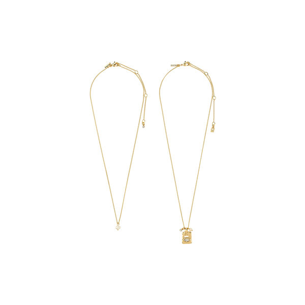 FIRE necklace 2-in-1 set, gold plated, Pilgrim