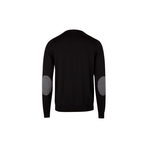 Sweater Knitted Crew Neck With Patch Merino Wool, black pattern, Stenstr&ouml;ms