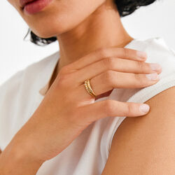 FIRE rings 2-in-1 set, gold plated, Pilgrim