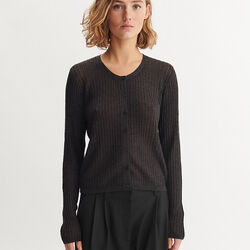 Adi Cardigan, dark grey mel., Basic Apparel