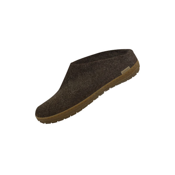 Felt Slipper with Natural Rubber sole, natural brown Felt Slipper with Natural Rubber sole, natural brown, Glerups