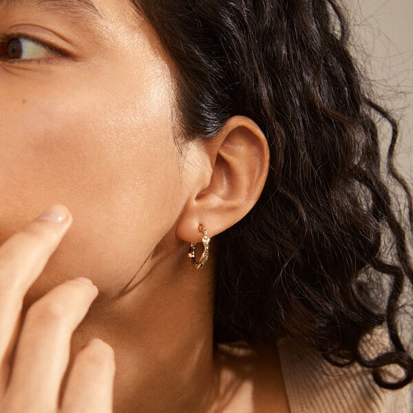 ZION Organic Shaped Hoops Medium, gold plated, Pilgrim