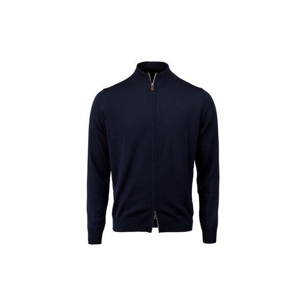 Merino Wool Zip Cardigan, navy, Stenstr&ouml;ms