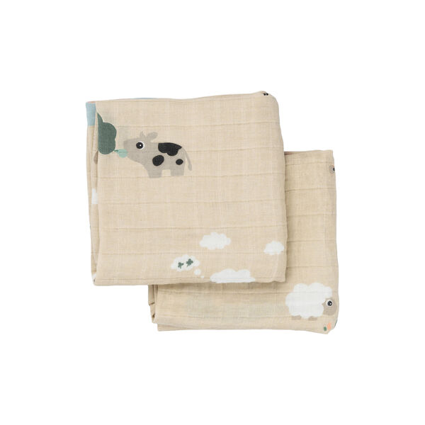 Tiny Farm Burp Cloth 2-Pack, sand, Done by Deer