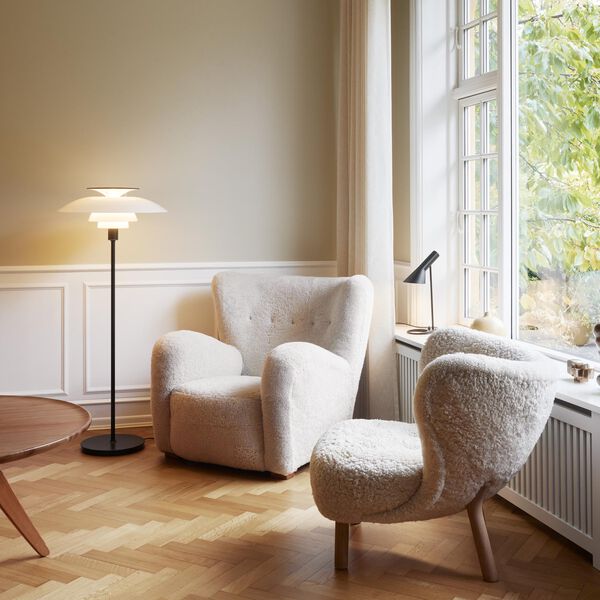 PH 80 Floor Lamp, white opal/black PH 80 Floor Lamp, white opal/black, Louis Poulsen