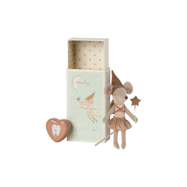 Tooth Fairy Mouse in Matchbox, rose, Maileg