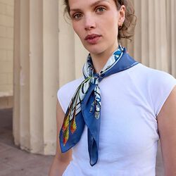 ASIAN GARDEN Scarf, blue, Bella Ballou