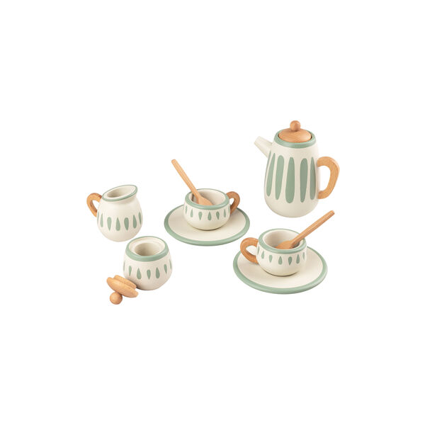 Tea Set, classic white/sage green Tea Set, classic white/sage green, Sebra