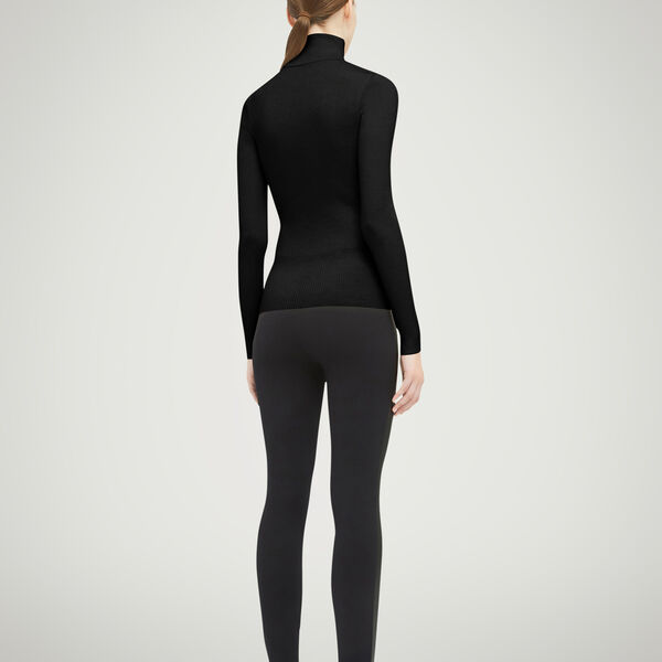 Merino Fine Rib Top Long Sleeve, black, Wolford