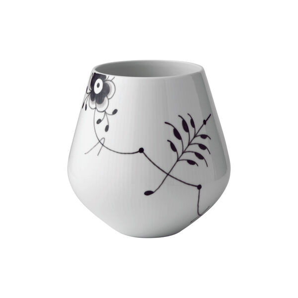 Black Fluted Mega Vase 20.5 cm, Royal Copenhagen