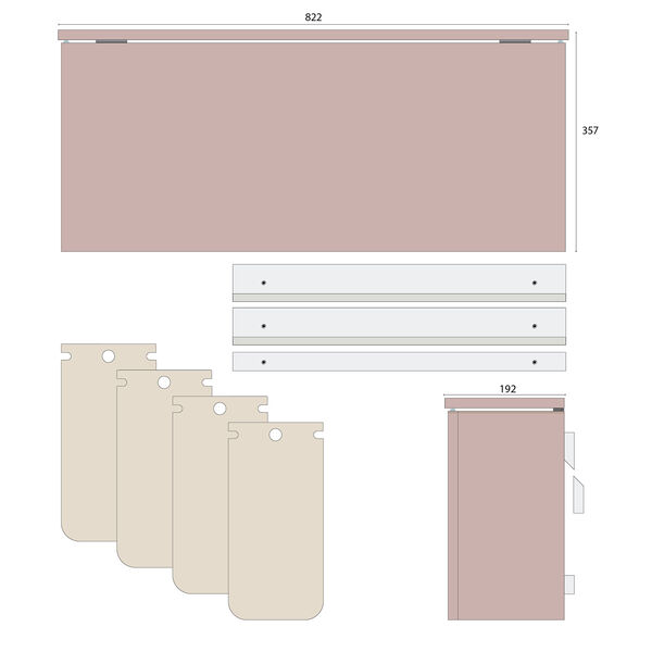 SORTED Standard Wide Waste Sorting, antique rose, DesignLife