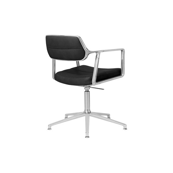 VIPP453 Swivel+ Chair with Gliders, black/polished aluminium, Vipp