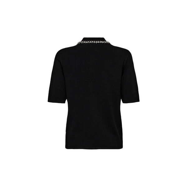 PD-Vigga Rhinestone Polo Knit, black, Pieszak