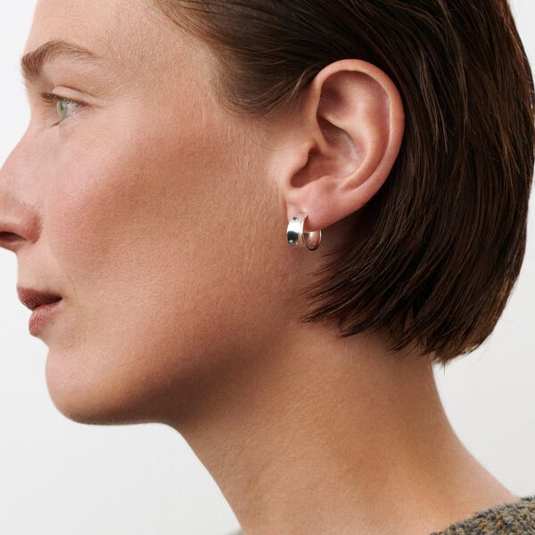 Reflection Hoops Small, silver plated, Pernille Corydon Jewellery