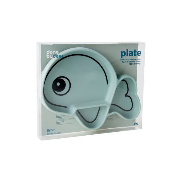 Wally Silicone Stick & Stay Plate, blue, Done by Deer