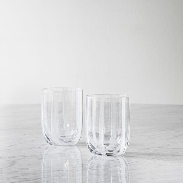 Stripe Glass, white stripes, Normann Copenhagen