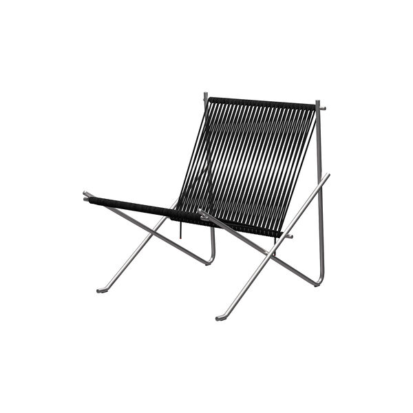 PK4&trade; Chair, brushed stainless steel/black, Fritz Hansen