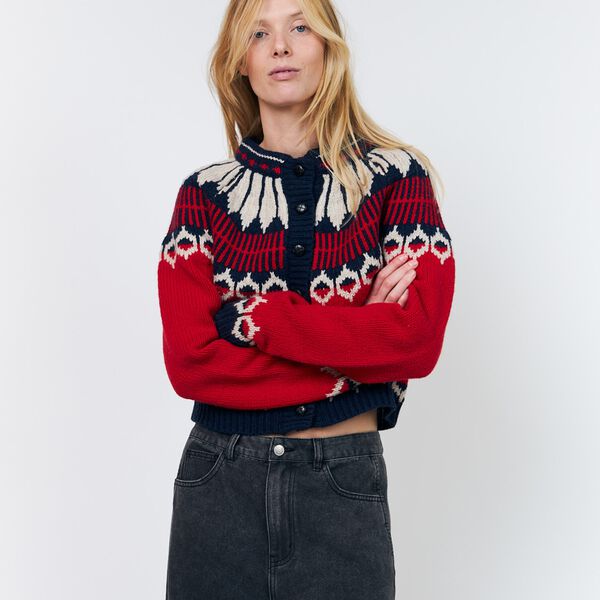 ClareLL Knit Cardigan, red, Lollys Laundry