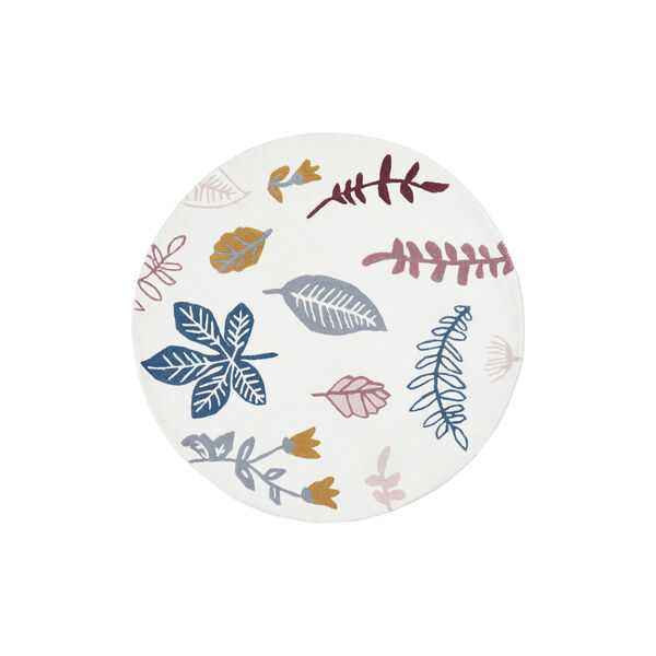 Circular Woolen Rug, pressed leaves rose, Cam Cam Copenhagen