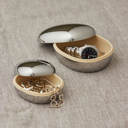 Superellipse Jewellery box Large, bright steel, Piet Hein