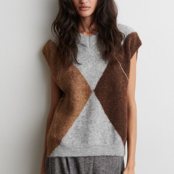 Forca Knit Vest, light grey melange, Second Female