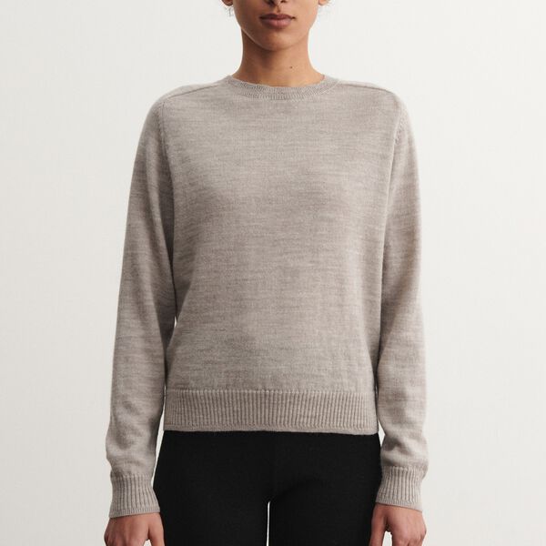 Raw Wool Light Sweater, oat melange Raw Wool Light Sweater, oat melange, FUB