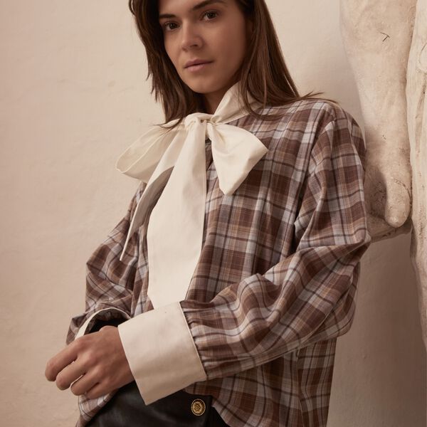 1032PBOLopez shirt, blue/brown check, PBO