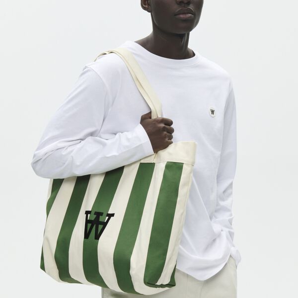 WWConner Stripe Tote Bag, eden green stripe, Wood Wood