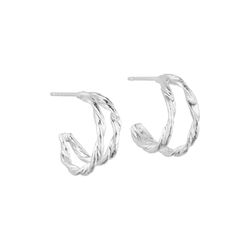 Willow double hoop earrings, silver plated, Pure by Nat