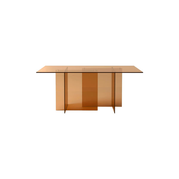 Anouk Glass Dining Table, brown transparent Anouk Glass Dining Table, brown transparent, Westwing Collection