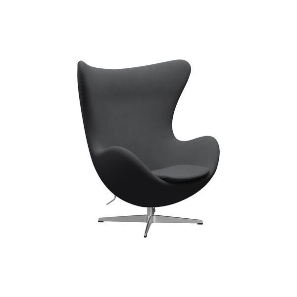 Egg&trade; 3316 Lounge Chair, Christianshavn 1172 grey uni/satin brushed aluminium, Fritz Hansen
