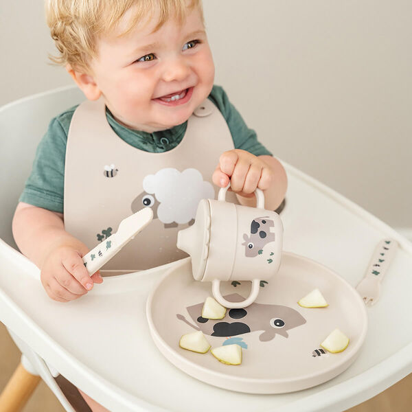 Tiny Farm Foodie Spout Cup, sand, Done by Deer