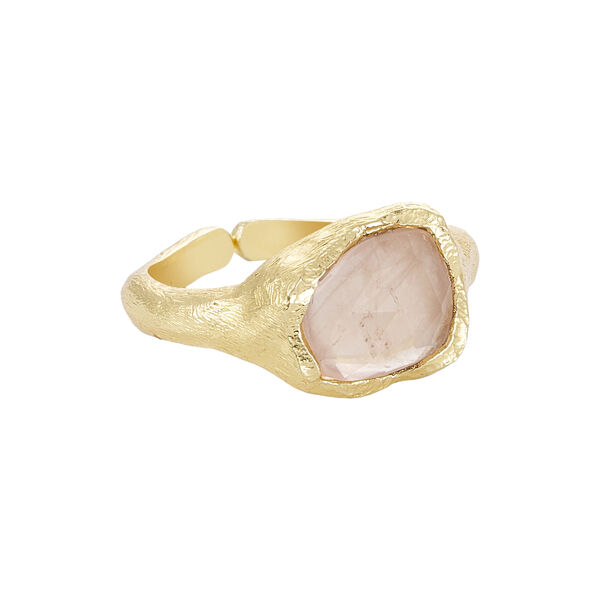 Joanne ring w. gemstone, gold plated/rose quartz, Pure by Nat