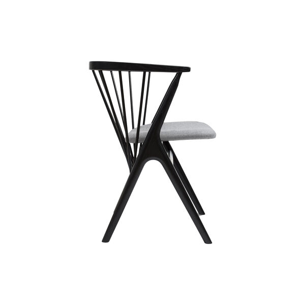 Sibast No 8 Dining Chair, black lacquered oak/light grey Sibast No 8 Dining Chair, black lacquered oak/light grey, Sibast Furniture