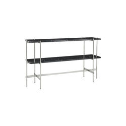 TS Console with 2 Racks, black marquina marble/steel, GUBI