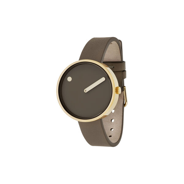 PICTO Wrist Watch, mocha brown/gold/mocha brown, PICTO