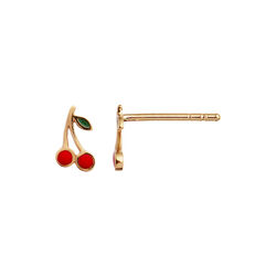 Petit Cherry Earring Enamel Single, gold, Stine A Jewelry